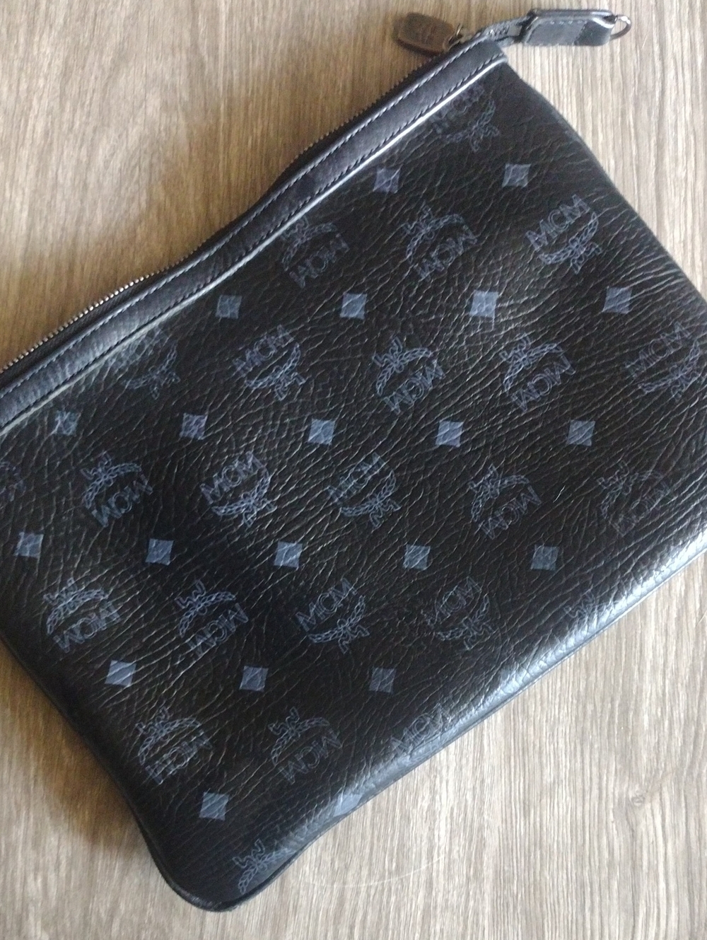 MCM Black Logo Toiletry Pouch/Purse